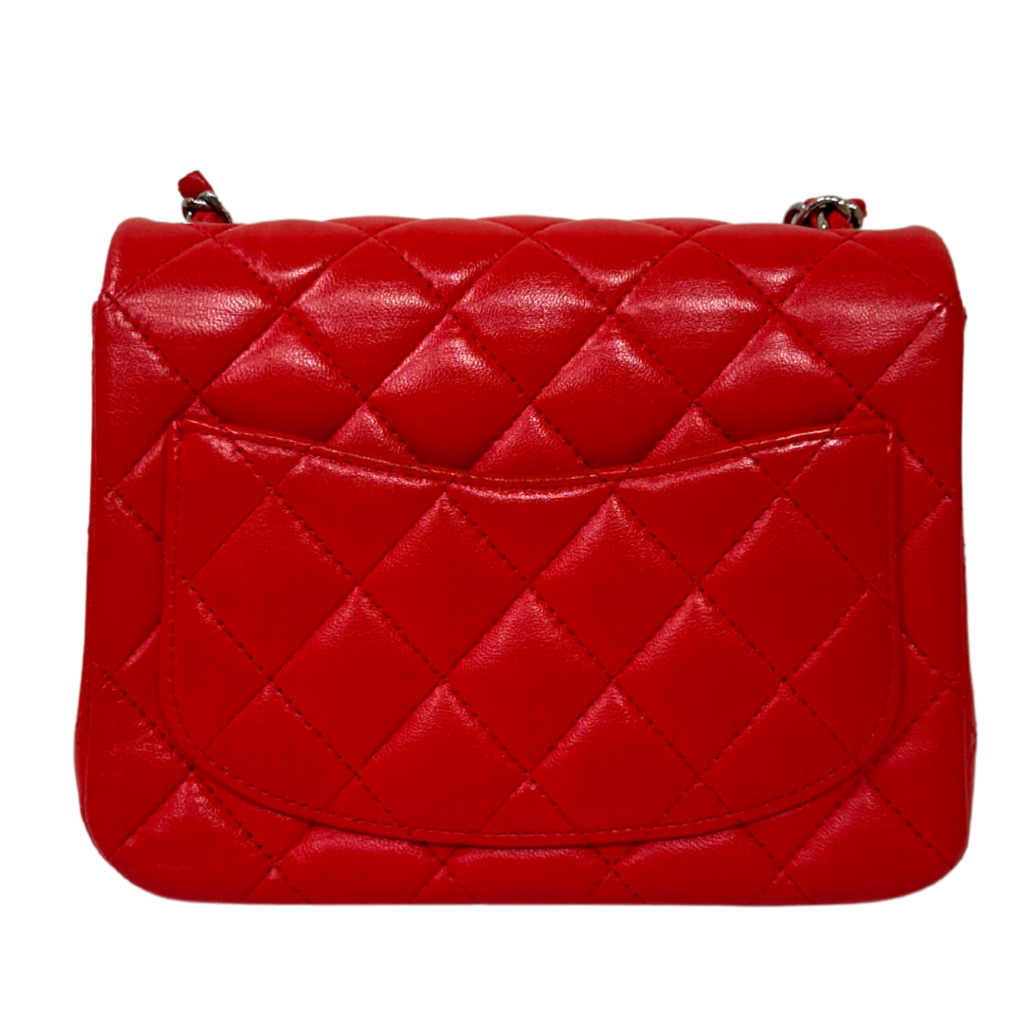 Chanel Bright Red Quilted Lambskin Mini Flap Bag