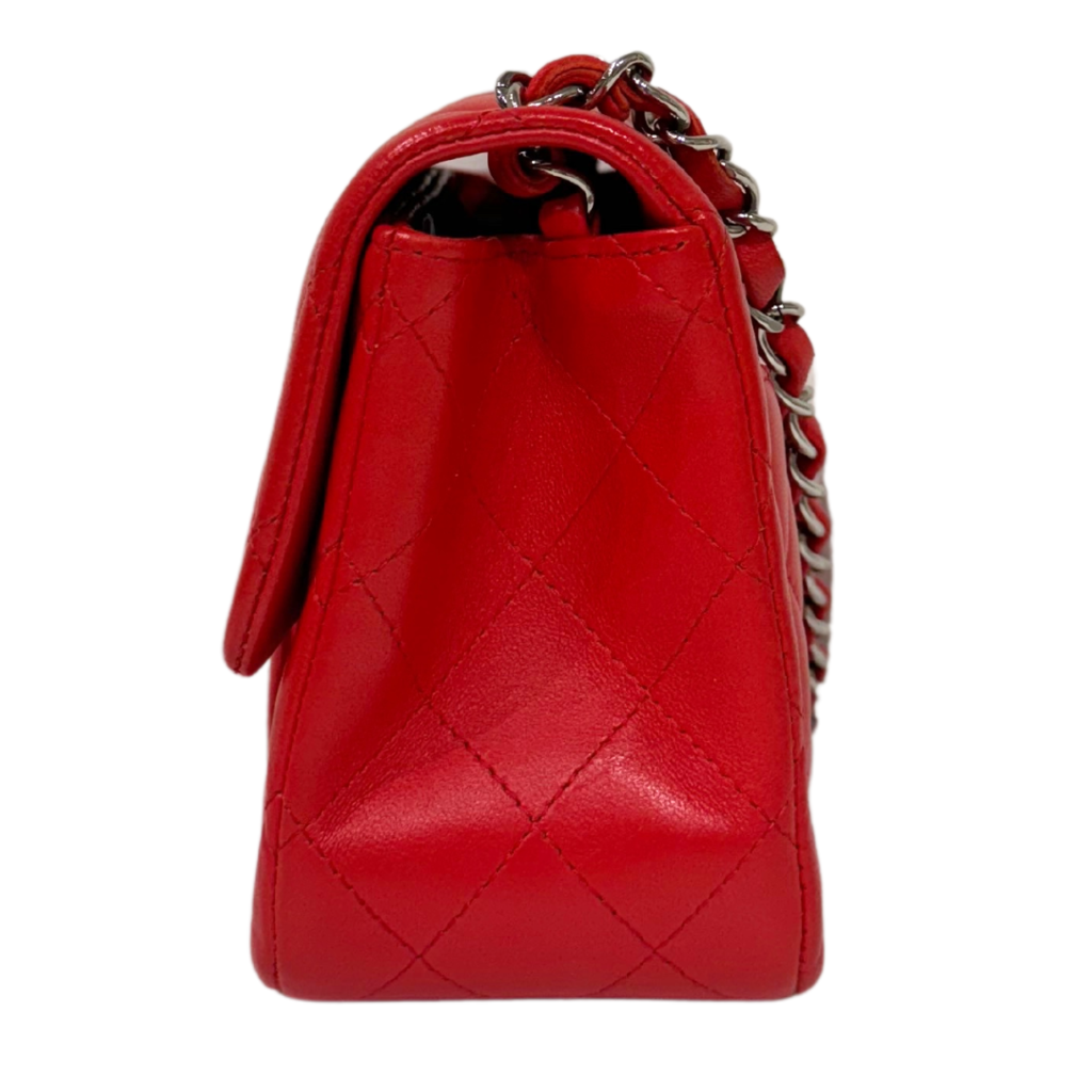 Chanel Bright Red Quilted Lambskin Mini Flap Bag