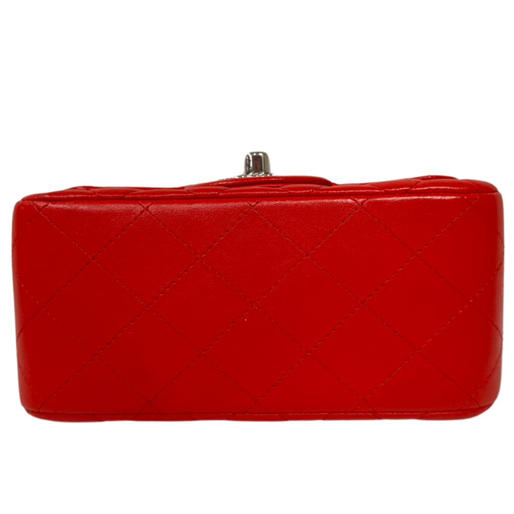 Chanel Bright Red Quilted Lambskin Mini Flap Bag