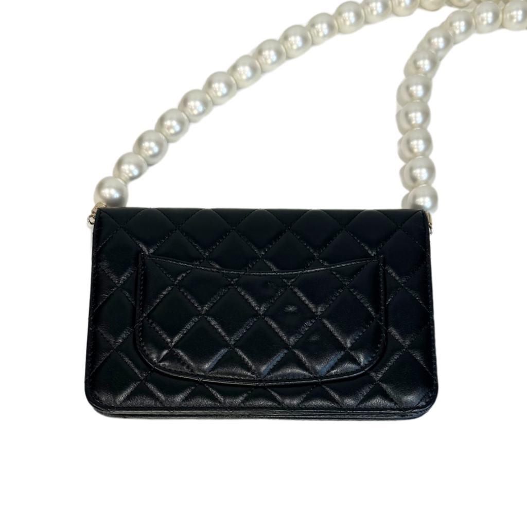 Chanel Black Quilted Lambskin WOC With Pearls 2020-2021