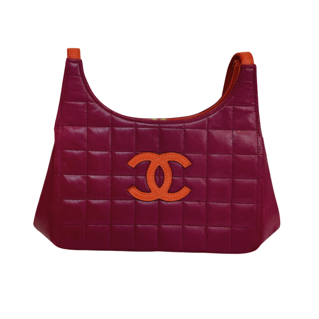 Chanel Pink and Orange Quilted Lambskin Bag