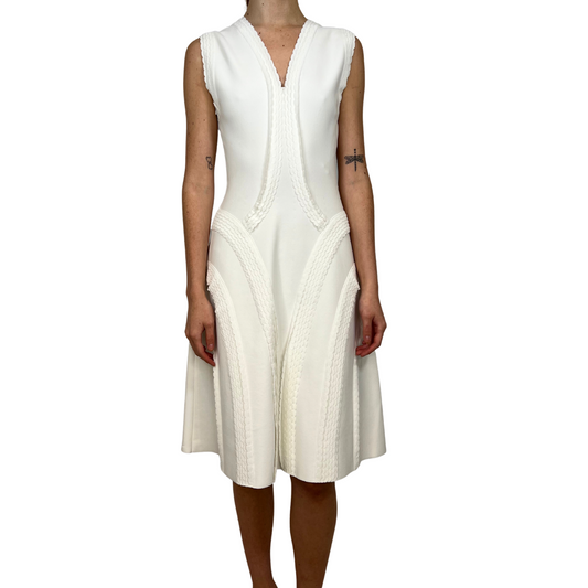White Knit Scalloped Sleeveless Dress (NWT)